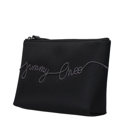 Jimmy Choo clutch van zwarte satijn Jimmy Choo