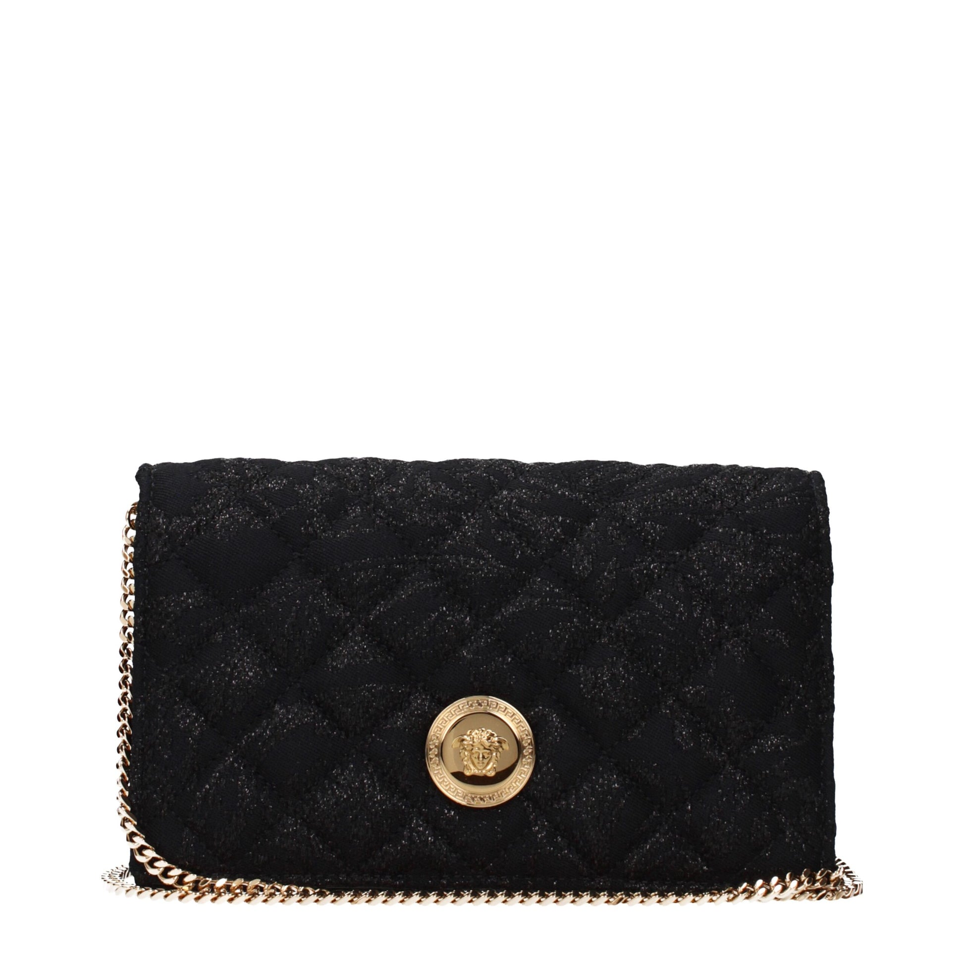 Versace clutch in zwarte stof Versace