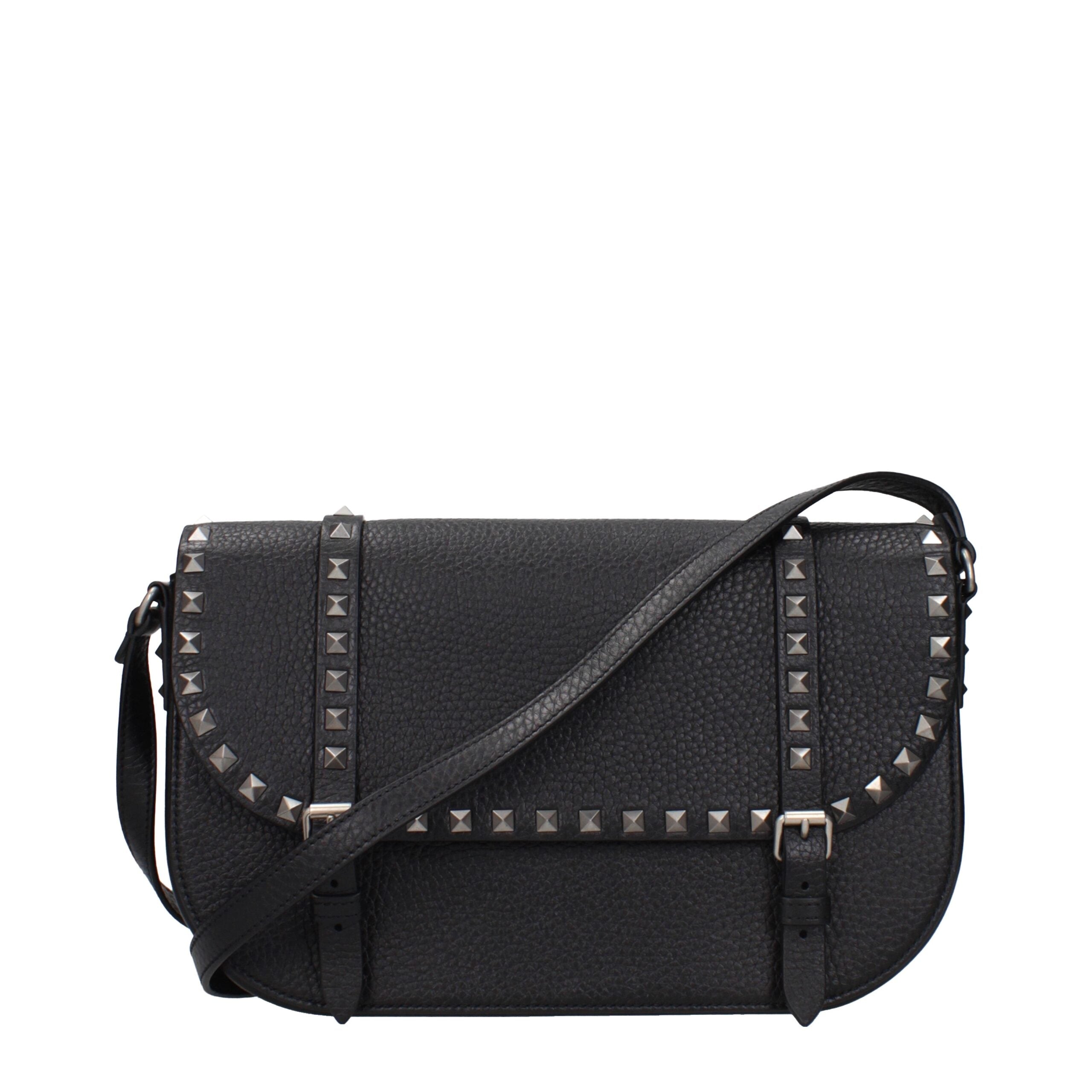 Valentino Garavani crossbodytas in zwart leer