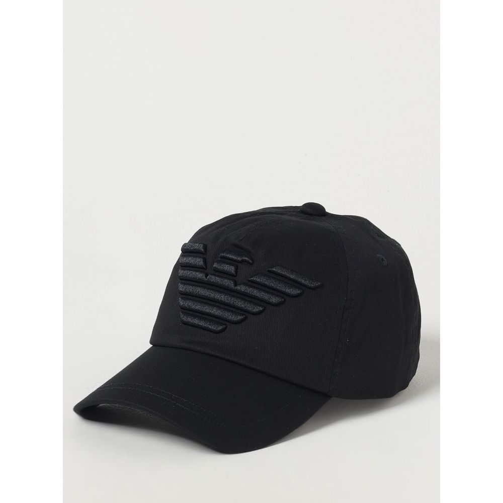 Emporio Armani Black Cotton Cap (Baseball Hat) Emporio Armani