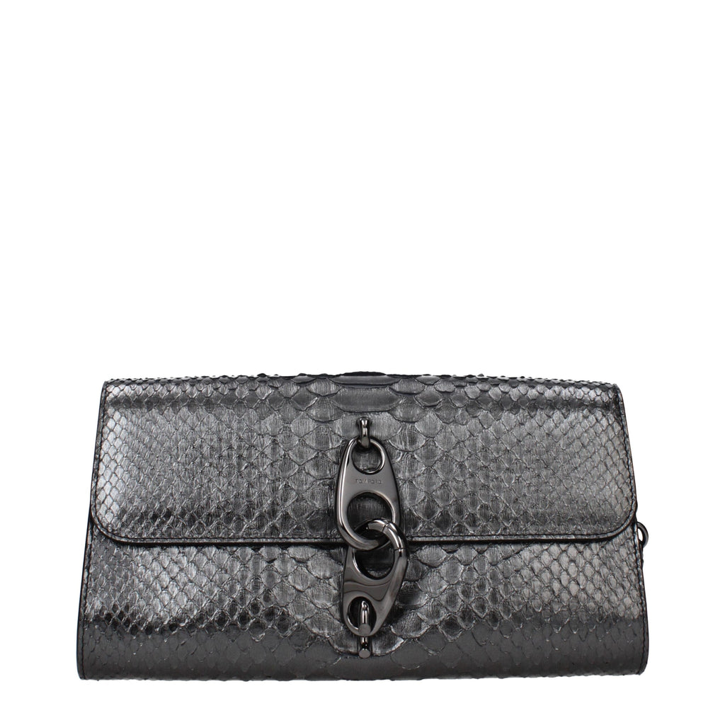 Tom Ford clutch in zilverkleurig pythonleer Tom Ford