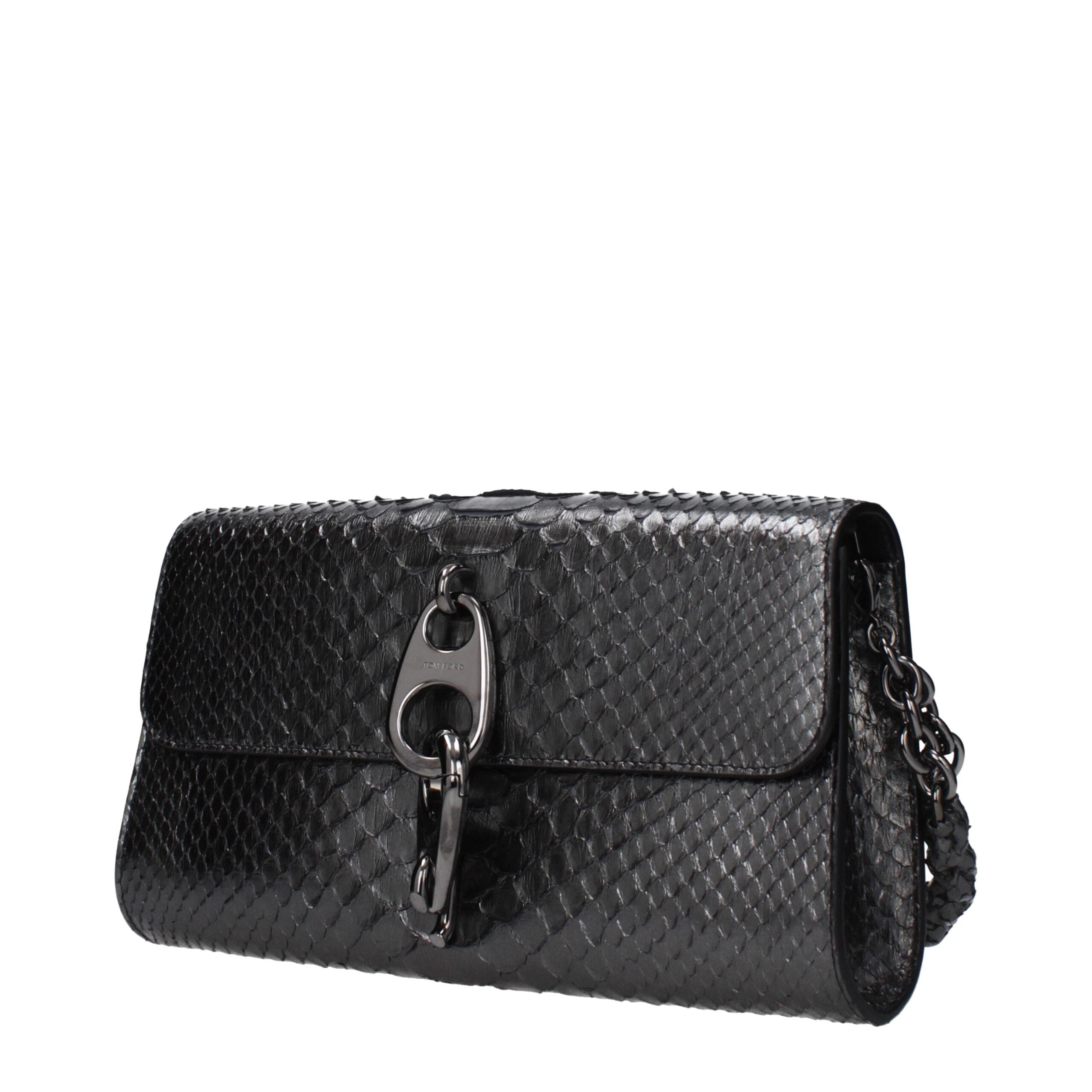 Tom Ford clutch in zilverkleurig pythonleer