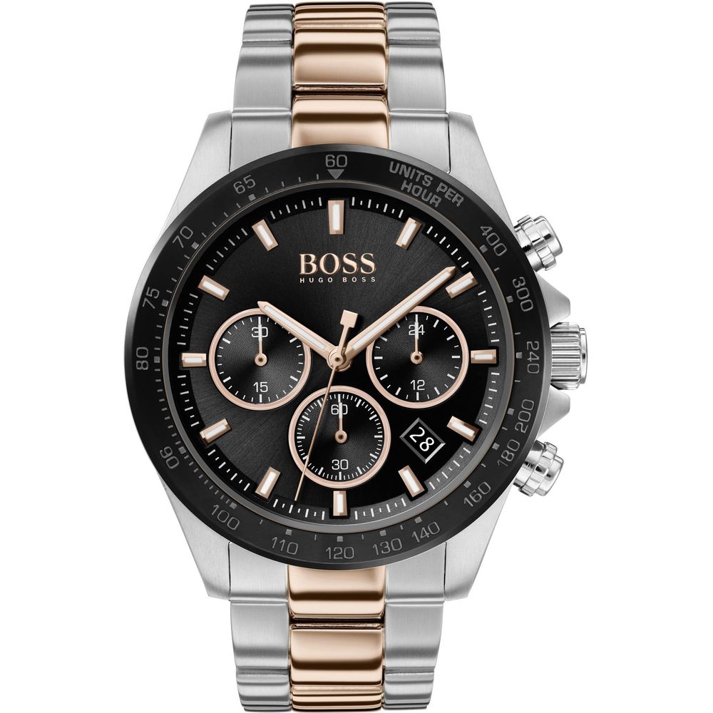 Hugo Boss herenhorloge in grijs roestvrij staal met zwarte wijzerplaat Hugo Boss
