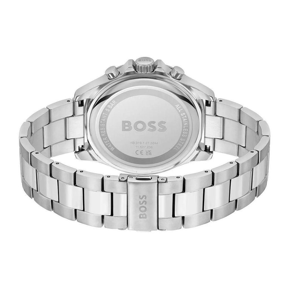 Hugo Boss herenhorloge in grijs roestvrij staal met zwarte wijzerplaat Hugo Boss