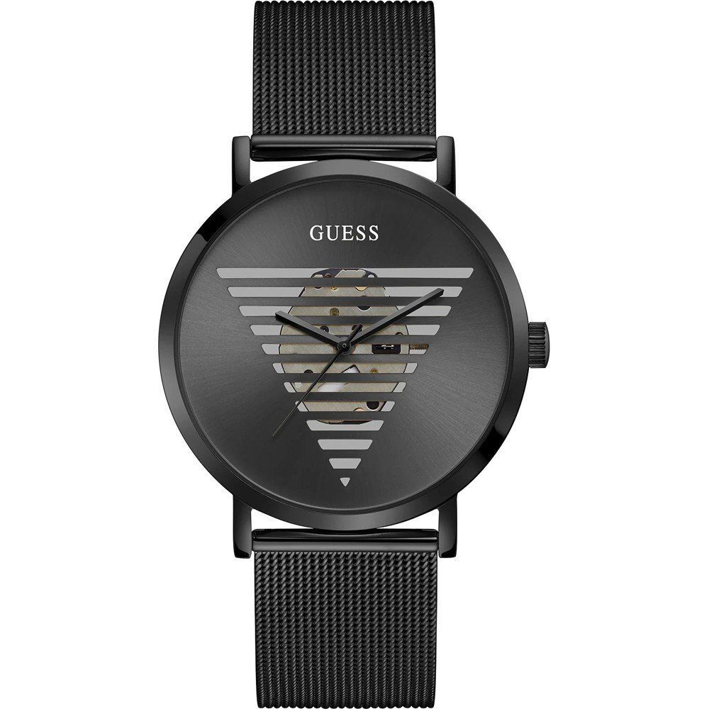 Guess horloge in zwart roestvrij staal met zwarte wijzerplaat Guess