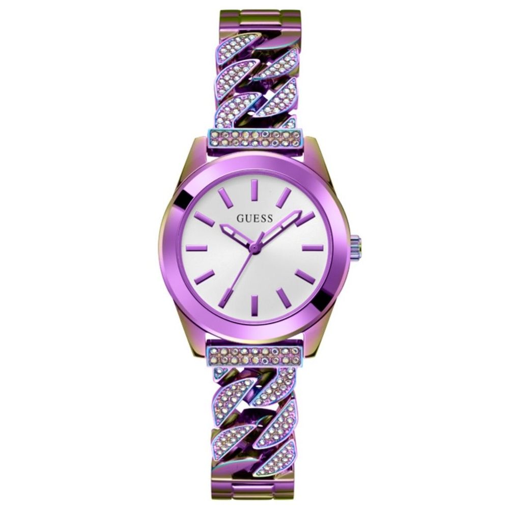 Guess horloge in multicolor roestvrij staal met witte wijzerplaat Guess
