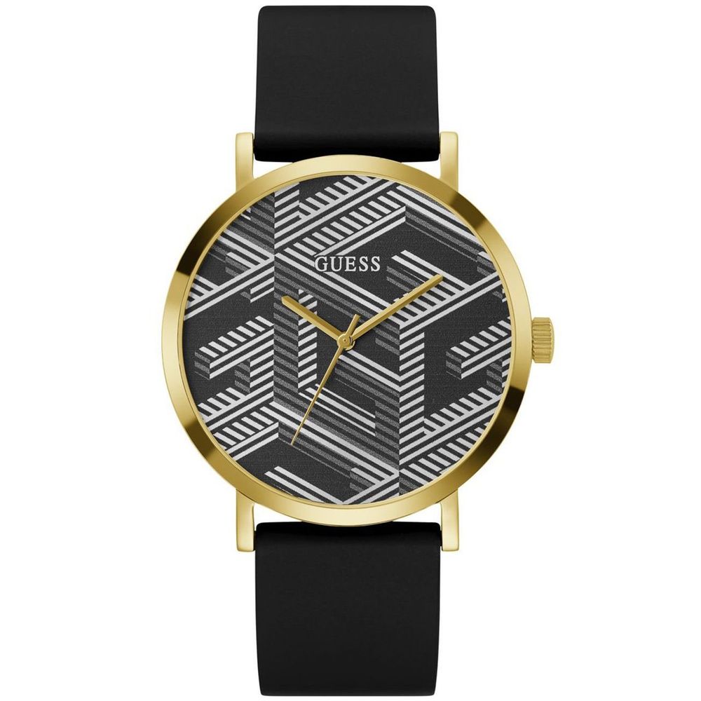 Guess horloge in zwart siliconen met grijze wijzerplaat Guess