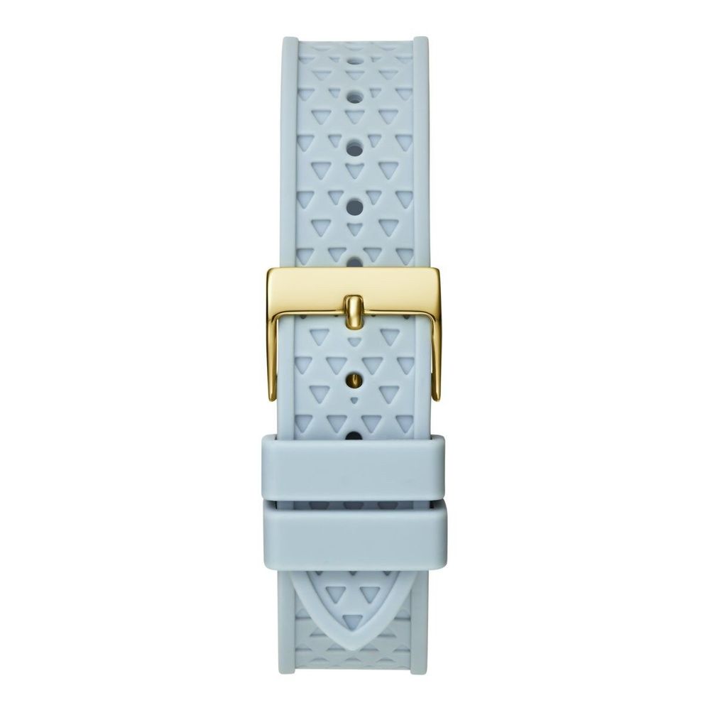 Guess horloge met blauwe siliconen band en gouden kast Guess