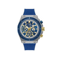 Guess sporthorloge in blauw siliconen met blauwe wijzerplaat Guess