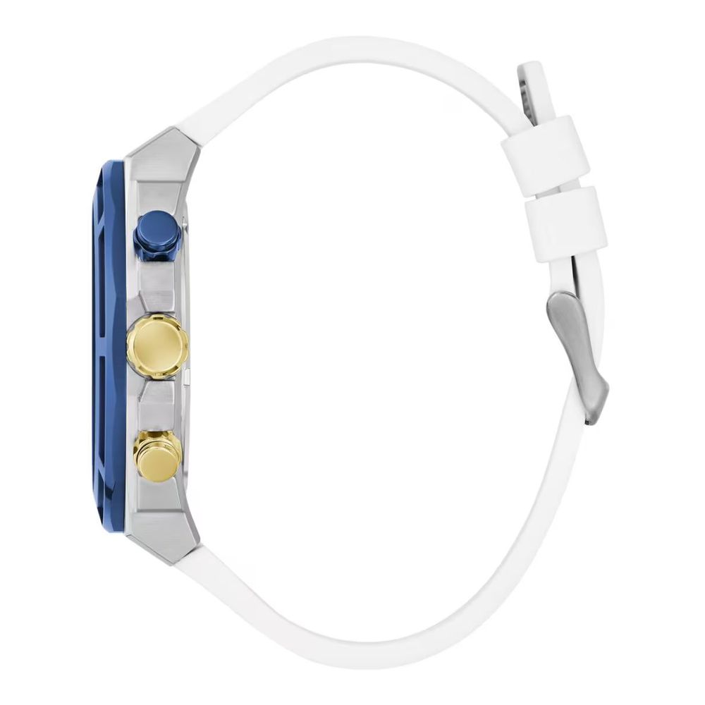 Guess sporthorloge in blauw siliconen met blauwe wijzerplaat Guess