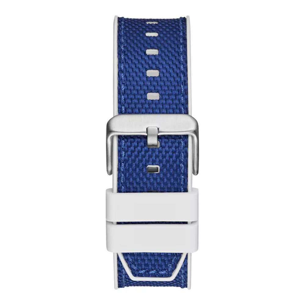 Guess sporthorloge in blauw siliconen met blauwe wijzerplaat Guess