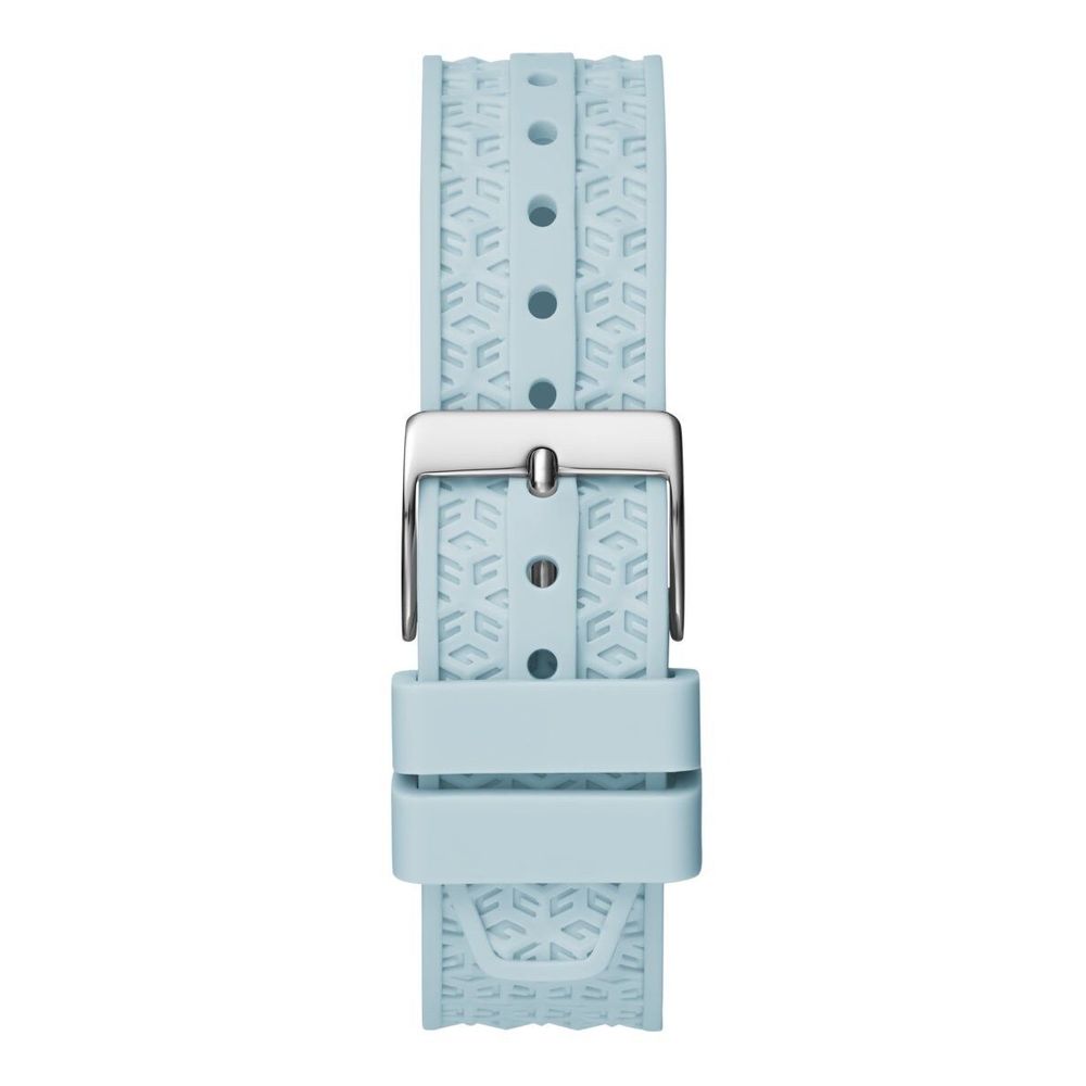 Guess horloge in blauw siliconen met blauwe wijzerplaat Guess