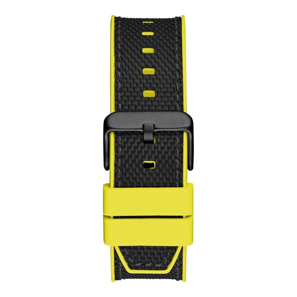 Guess sporthorloge in zwart siliconen met zwarte wijzerplaat Guess