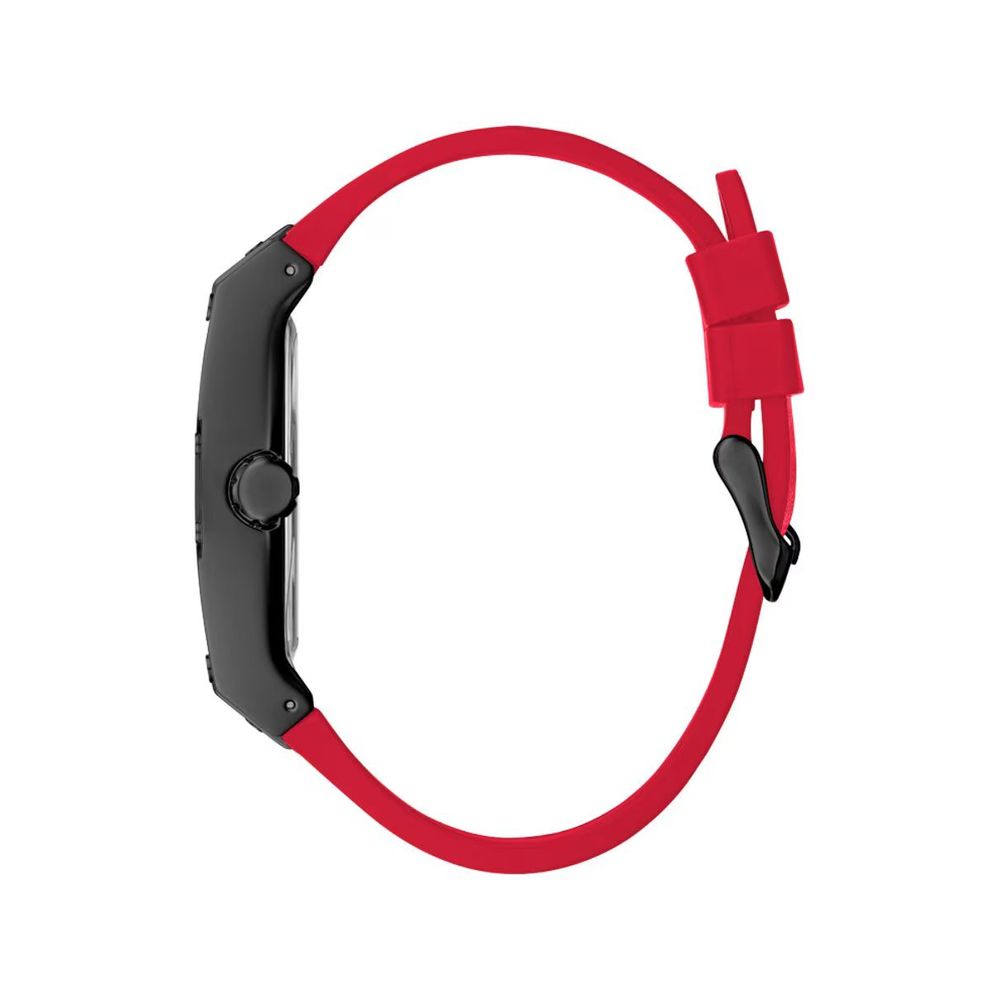 Guess sporthorloge in zwart siliconen met zwarte wijzerplaat Guess