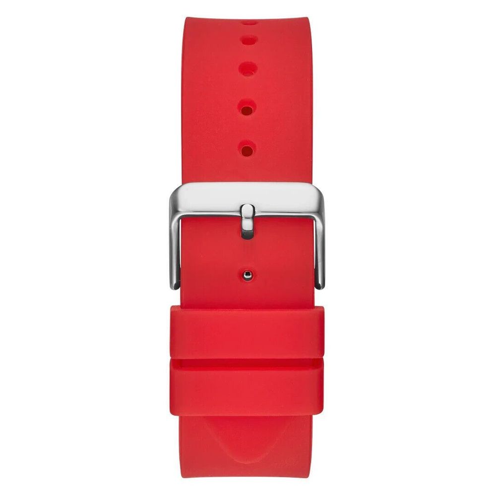 Guess sporthorloge in rood siliconen met zwarte wijzerplaat Guess