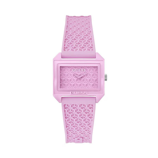 Guess horloge in roze siliconen met roze wijzerplaat Guess