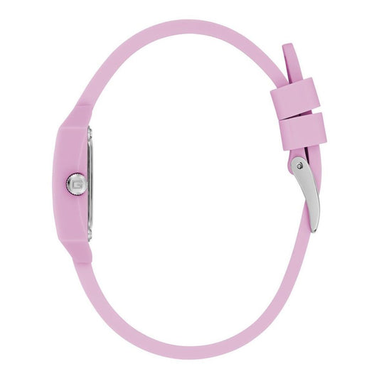 Guess horloge in roze siliconen met roze wijzerplaat Guess