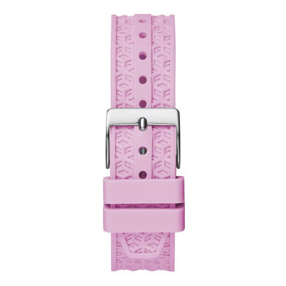 Guess horloge in roze siliconen met roze wijzerplaat Guess