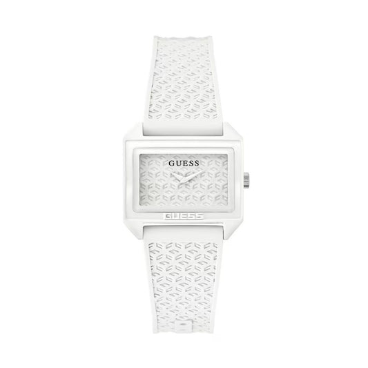 Guess horloge in wit siliconen met witte wijzerplaat Guess