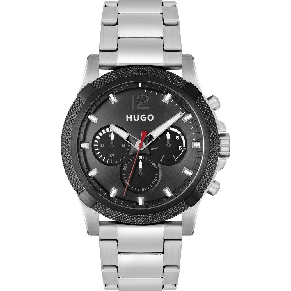 Hugo Boss horloge in grijs roestvrij staal met zwarte wijzerplaat Hugo Boss