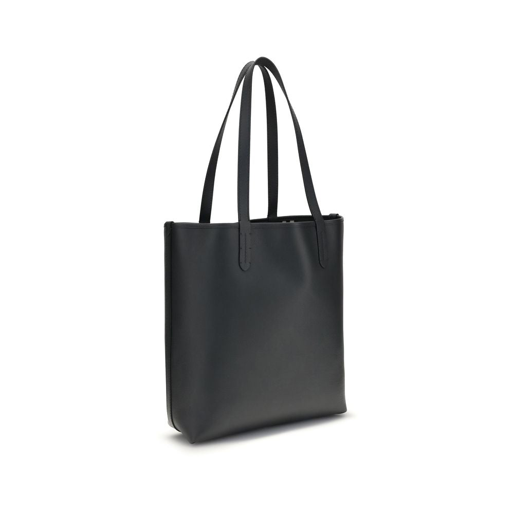 Burberry Bloomsbury Tote schoudertas in zwart kalfsleer met iconische Check-voering Burberry