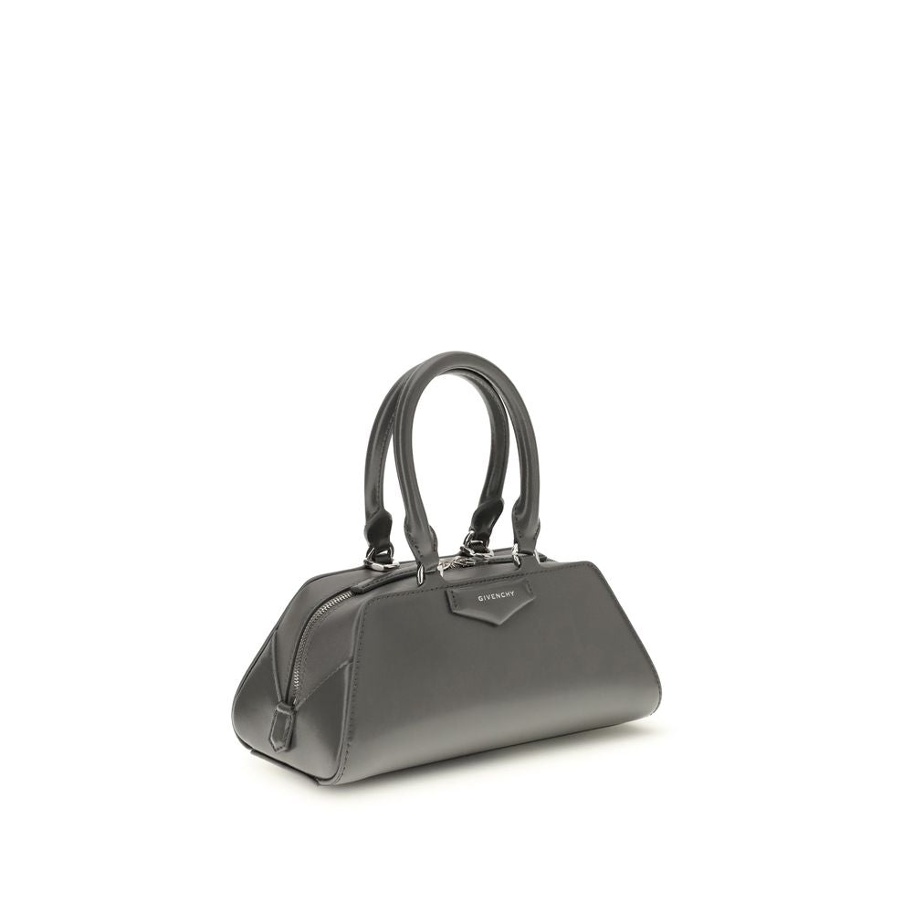 Givenchy Antigona East-West Mini Shoulder Bag in Gray Box Calf Leather with Gold-Colored Details