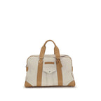 Brunello Cucinelli reistas in beige kalfsleer met afneembare schouderband Brunello Cucinelli