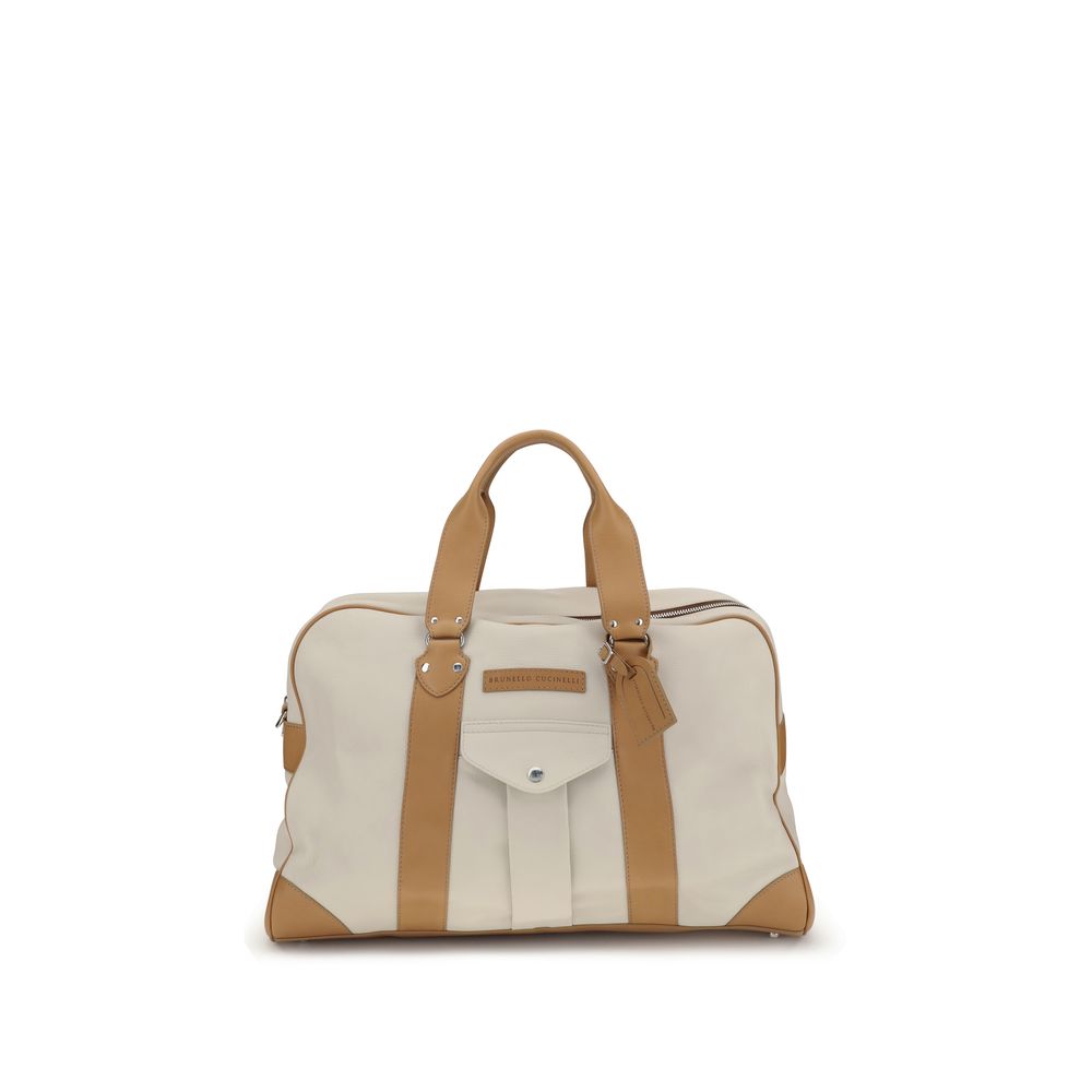 Brunello Cucinelli reistas in beige kalfsleer met afneembare schouderband Brunello Cucinelli