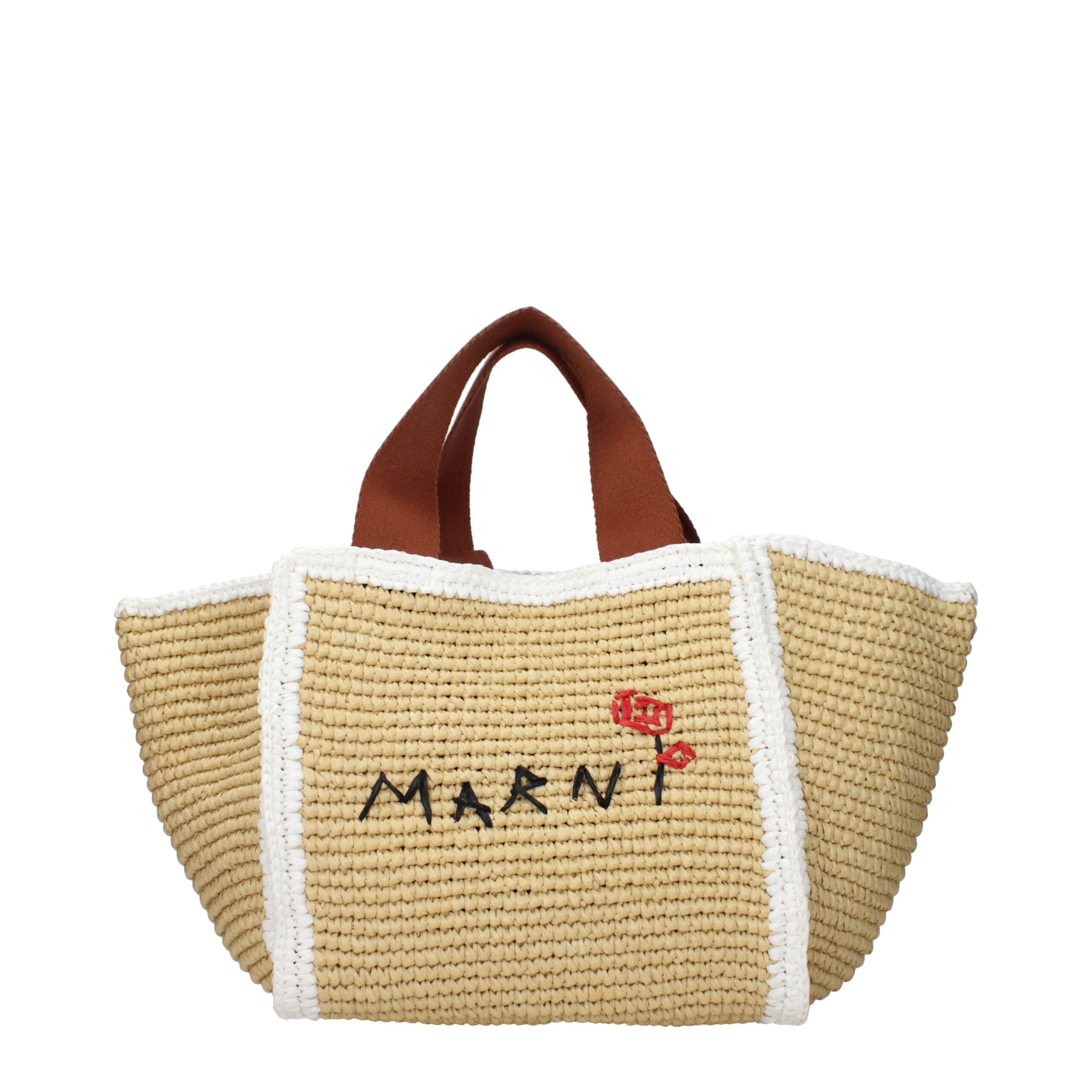 Marni handtas in beige raffia