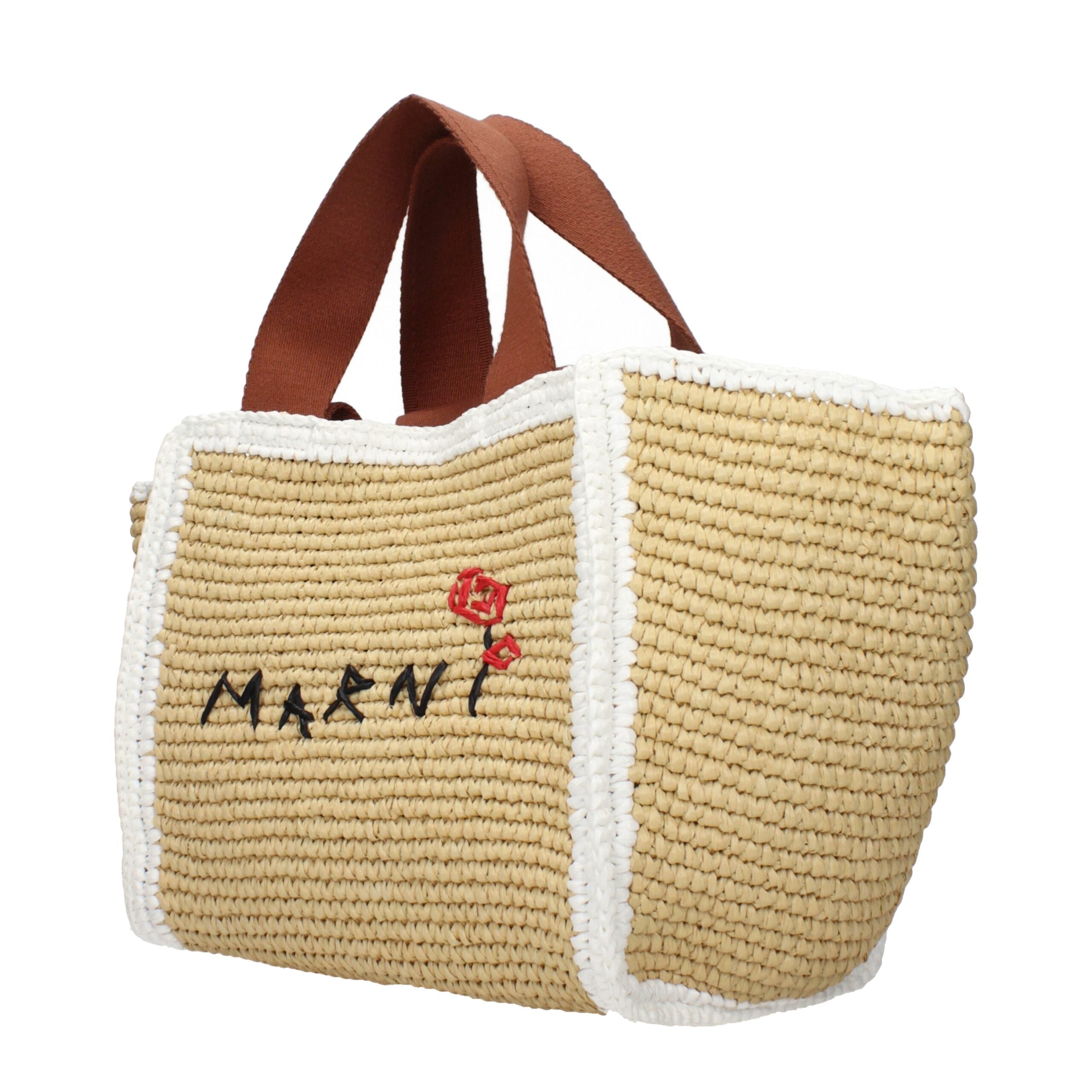 Marni handtas in beige raffia
