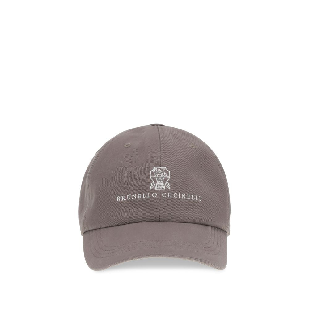 Brunello Cucinelli Brown Cotton Cap (Baseball Hat) Brunello Cucinelli