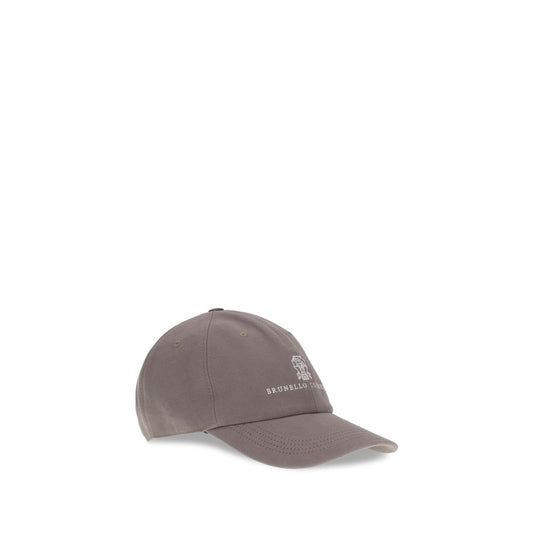 Brunello Cucinelli Brown Cotton Cap (Baseball Hat) Brunello Cucinelli