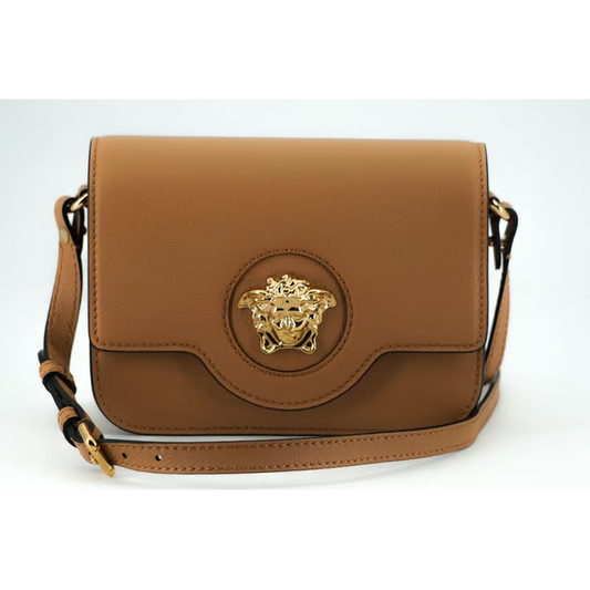 Versace Elegant Leren Schoudertas in Bruin Versace